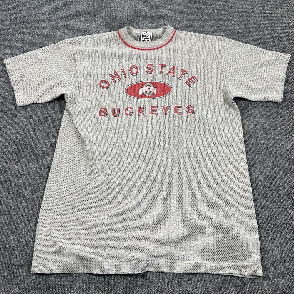 Ohio State Buckeyes Shirt Mens Large Gray NCAA Football Savvy Textured Knit